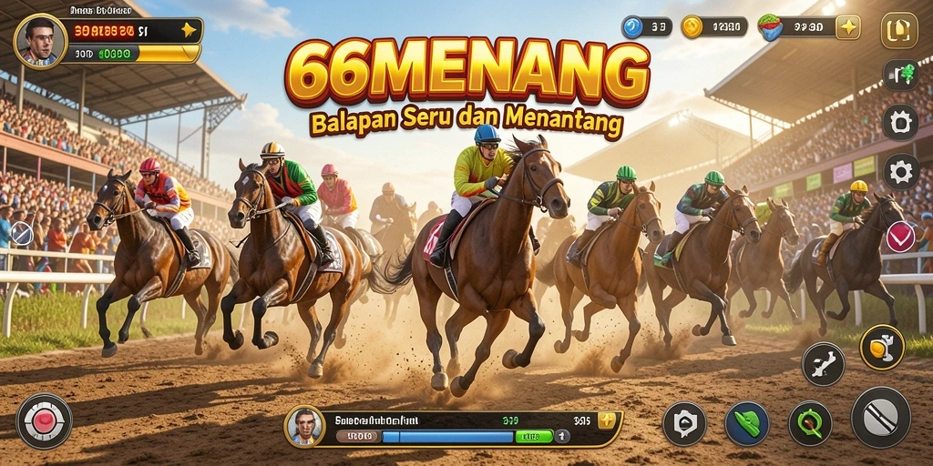 Gameplay balapan seru di 66MENANG dengan mobil kustom.