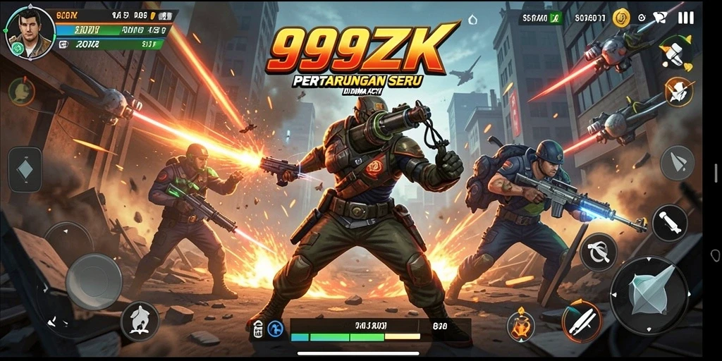 Screenshot gameplay 999ZK yang menunjukkan aksi mendebarkan.