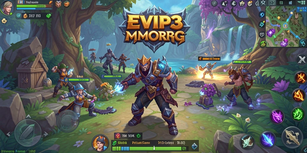 Screenshot menunjukkan aksi seru dalam game MMORPG EVIP3.