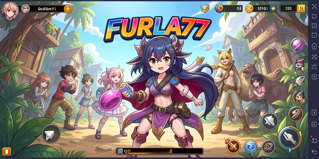Screenshot gameplay FURLA77 menampilkan pertempuran seru di dunia Anime.