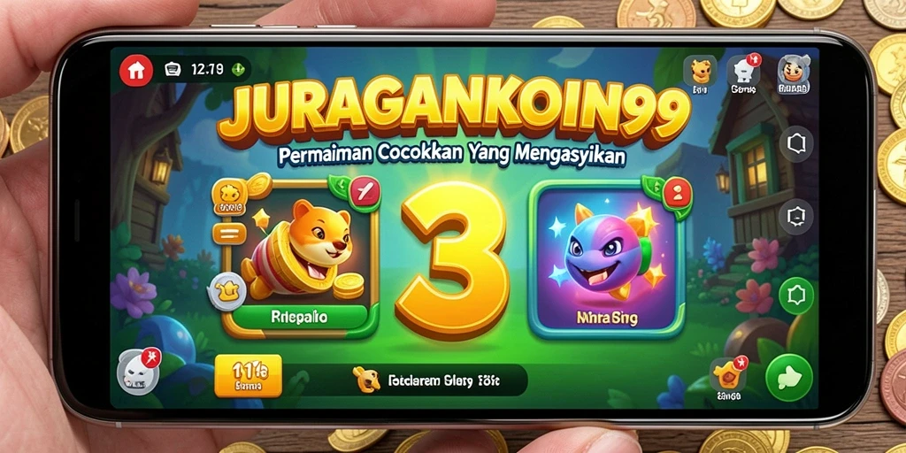 Tampilan permainan JURAGANKOIN99 dengan grafis Match-3 yang menarik.