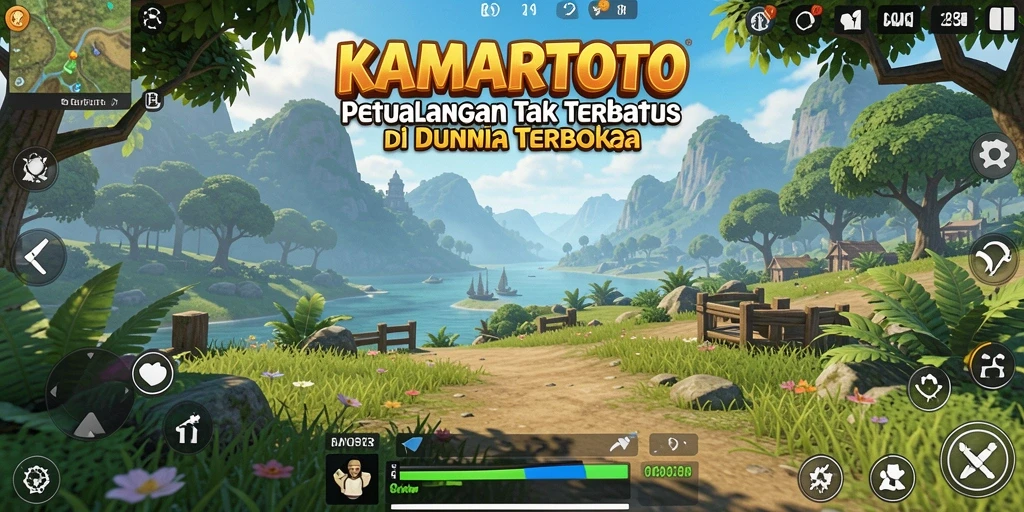 Tampilan mendalam gameplay KAMARTOTO di dunia terbuka.