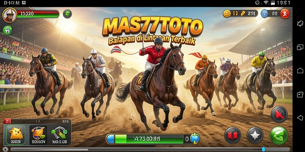 Tampilan gameplay seru dari MAS77TOTO di lintasan balap.