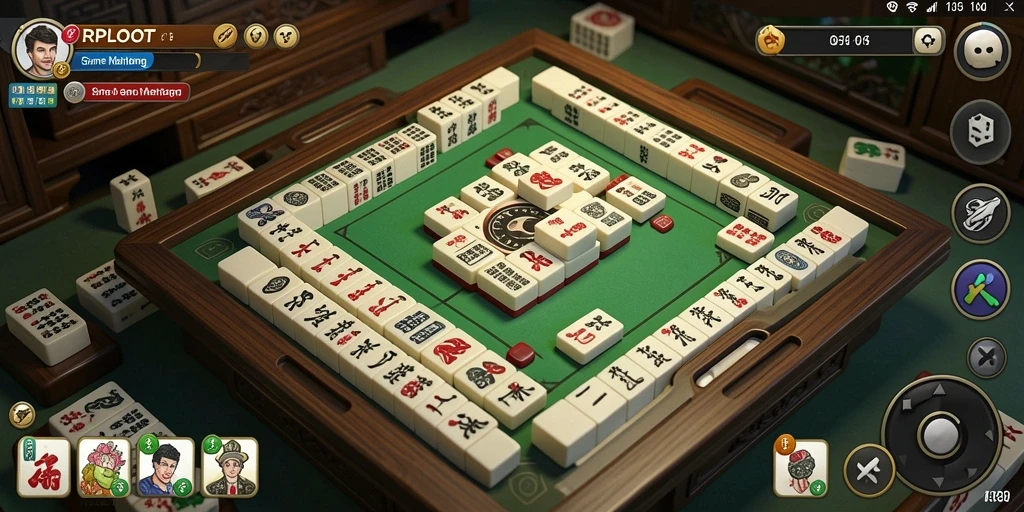 Tampilan gameplay seru RPLOOT dengan desain Mahjong yang menarik.